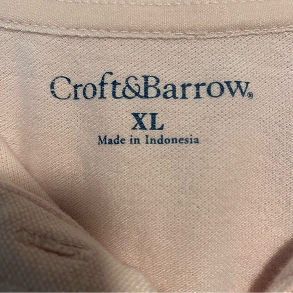 CROFT & BARROW® Essential Classic Short Sleeve Polo Shirt Light Pink Size XL - Picture 12 of 12